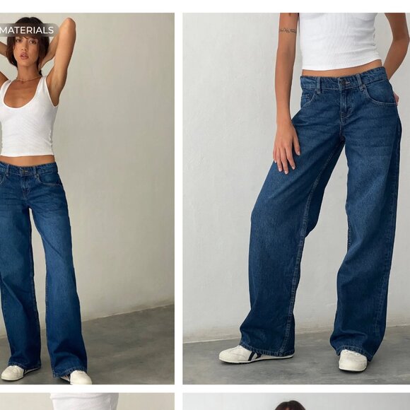 Low Rise Parallel Jeans In Mid Blue - Picture 3 of 6